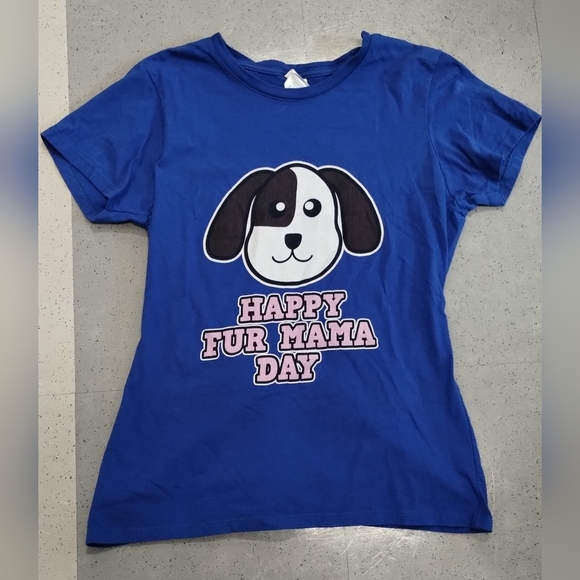 -Port & Company Ring Spun Fan Favorite Happy Fur MAMA Day Puppy Dog  Pup T-Shirt - Picture 2 of 9